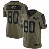Nike San Francisco 49ers 80 Jerry Rice 2021 Olive Salute To Service Limited Jersey Dyin,baseball caps,new era cap wholesale,wholesale hats